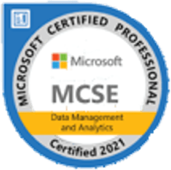 Microsoft MCSE Data Management and Analytics certification badge